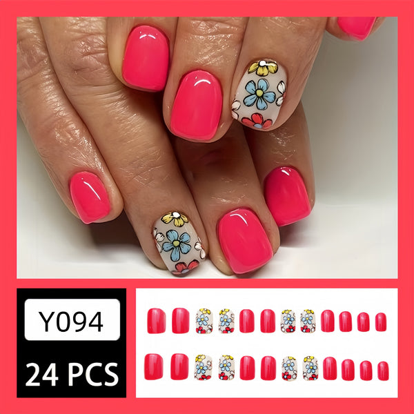 12 Sizes-24 Pcs Press On Nails Y094