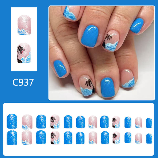 12 Sizes-24 Pcs Press On Nails C937