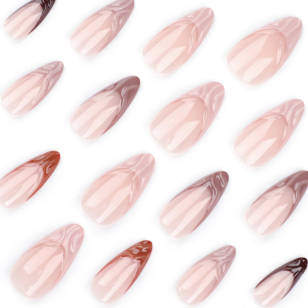 Almond French Glossy Medium Press on Nails