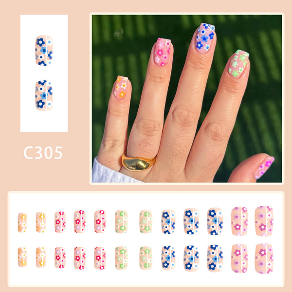 12 Sizes-24 PcsPress On Nails C305