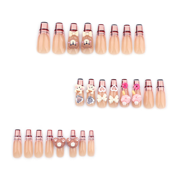 12 Sizes-24 Pcs Press On Nails JP2796