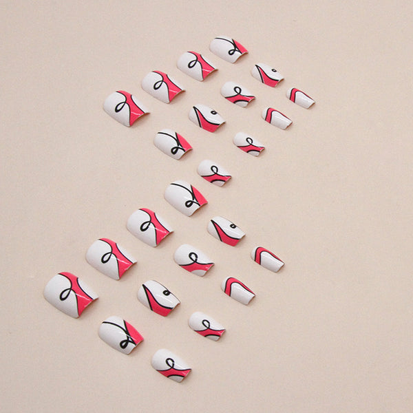 12 Sizes-24 Pcs Press On Nails W1254