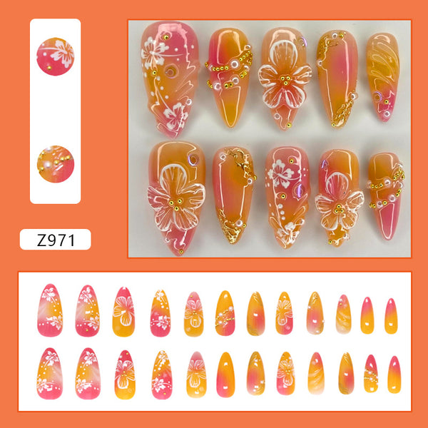 12 Sizes-24 Pcs Press On Nails Z971