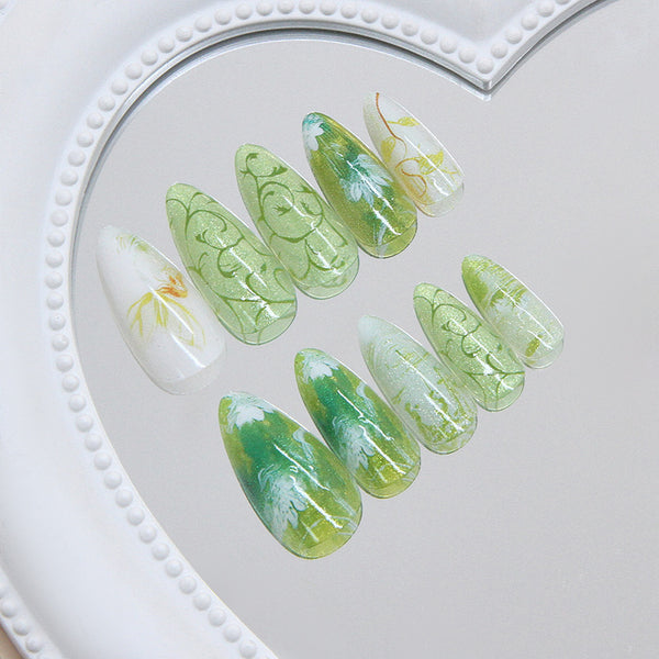 12 Sizes-24 Pcs Press On Nails W2114