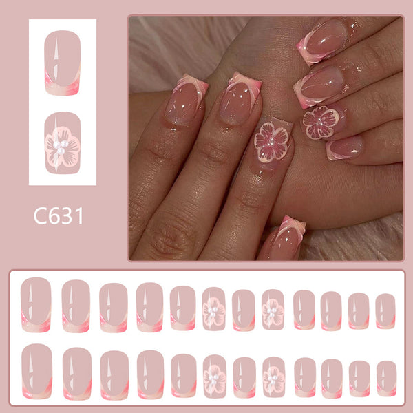 12 Sizes-24 Pcs Press On Nails C631