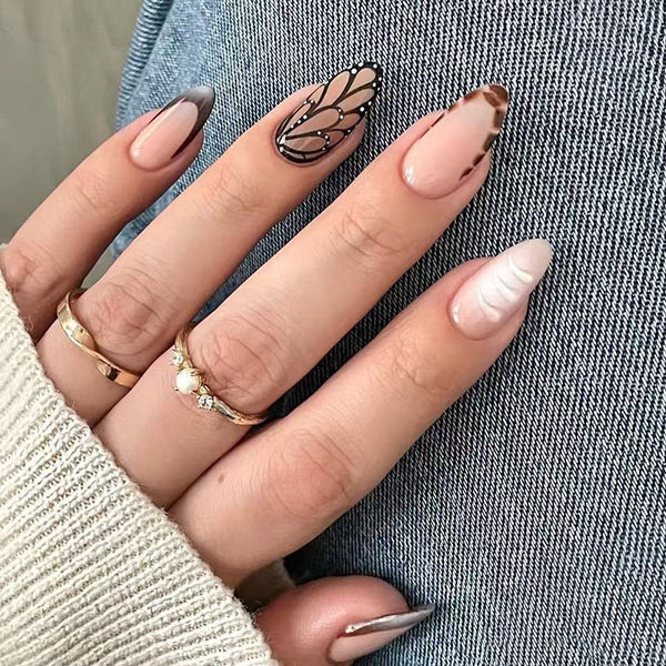 12 Sizes-24 Pcs Press On Nails W2022