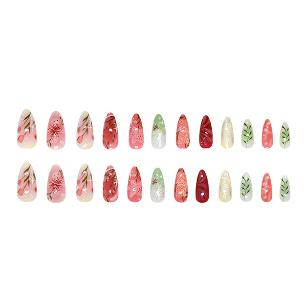 12 Sizes-24 Pcs Press On Nails W2015