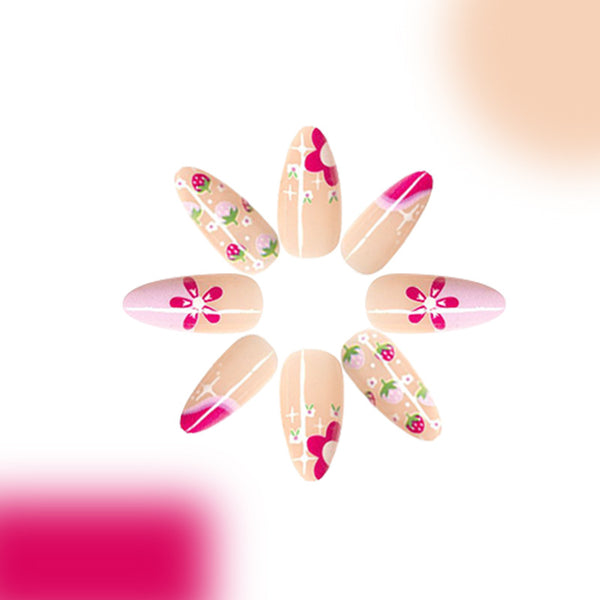 12 Sizes-24 Pcs Press On Nails C308
