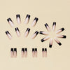 12 Sizes-24 Pcs Press On Nails y085sblackfrench