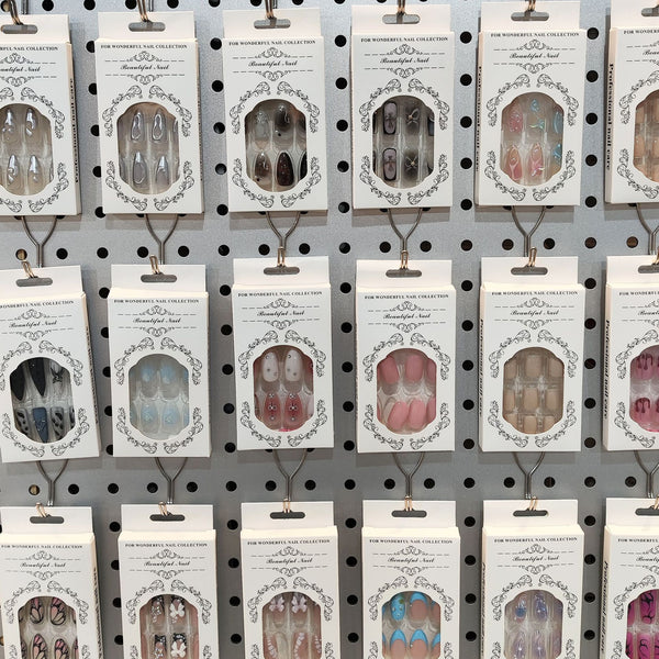 12 Sizes-24 Pcs Press On Nails random-style-with-glue
