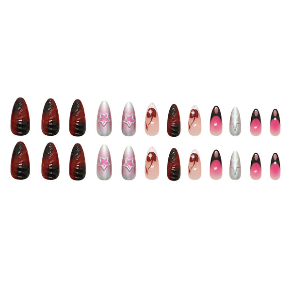 12 Sizes-24 Pcs Press On Nails Z1117