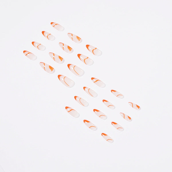 Almond French Glossy Medium Press on Nails