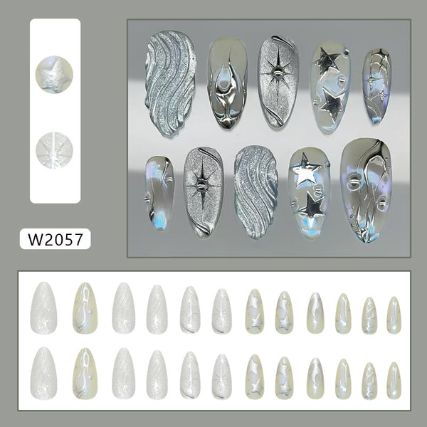 12 Sizes-24 Pcs Press On Nails W2057