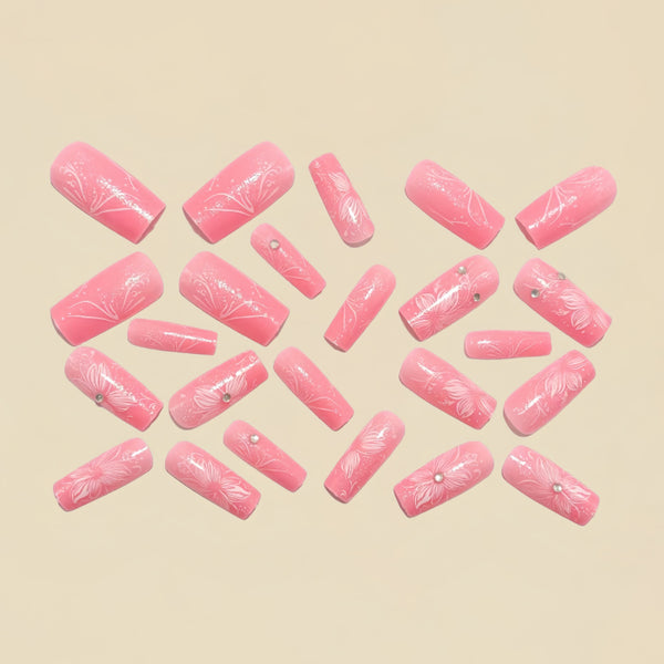 12 Sizes-24 Pcs Press On Nails Y1599