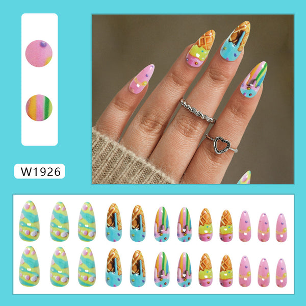 12 Sizes-24 Pcs Press On Nails W1926