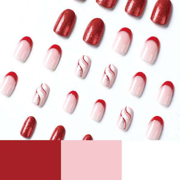 12 Sizes-24 Pcs Press On Nails JP1919