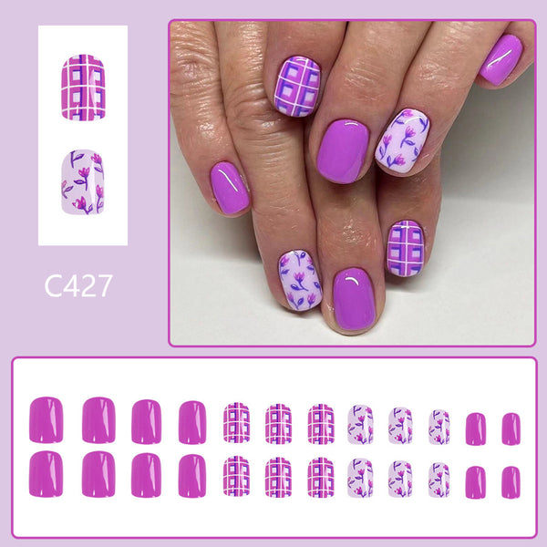 12 Sizes-24 PcsPress On Nails C427