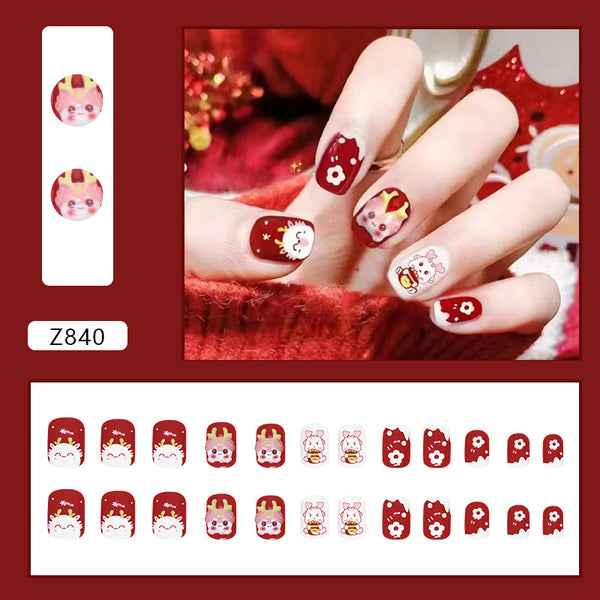 12 Sizes-24 Pcs Press On Nails Z840