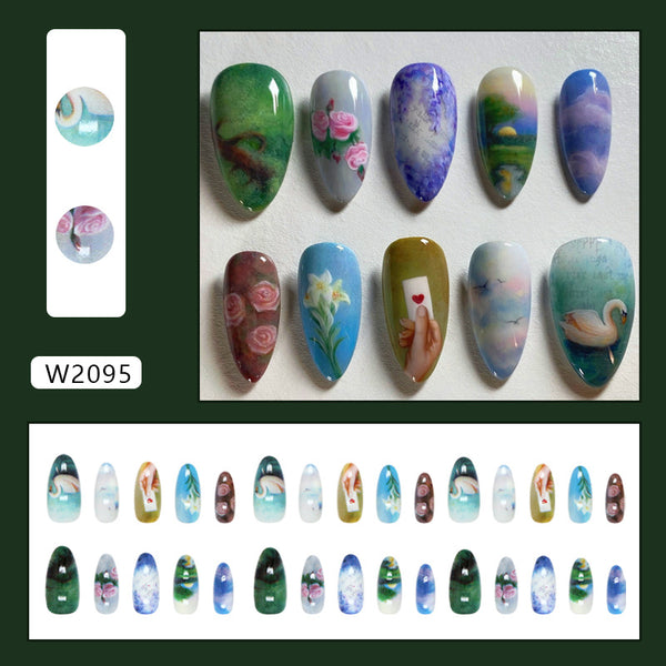 30 Pcs Press On Nails W2095