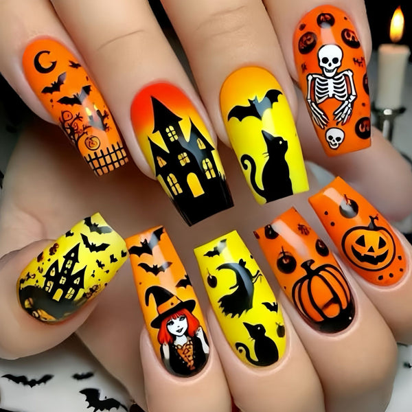 12 Sizes-24 Pcs Press On Nails Y856