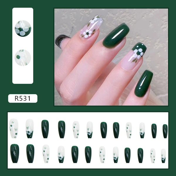 12 Sizes-24 Pcs Press On Nails R531