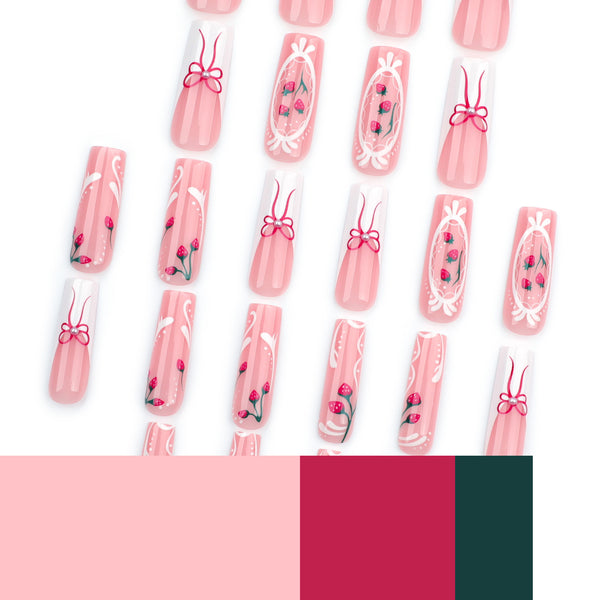 12 Sizes-24 Pcs Press On Nails JP3534