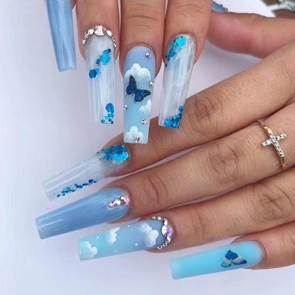 12 Sizes-24 Pcs Press On Nails W222