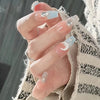 12 Sizes-24 Pcs Press On Nails D010
