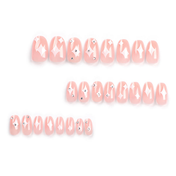 12 Sizes-24 Pcs Press On Nails JP2974