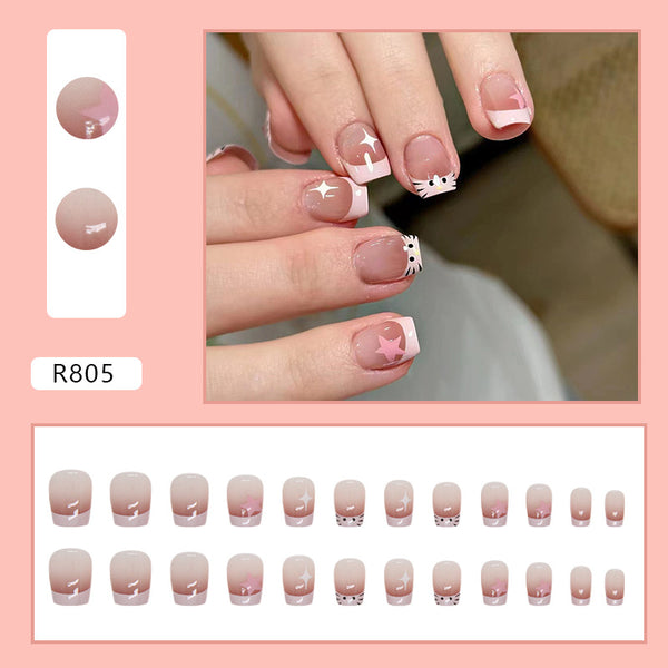 12 Sizes-24 Pcs Press On Nails R804