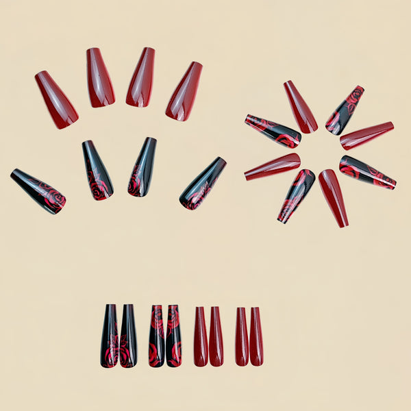 12 Sizes-24 Pcs Press On Nails Y907
