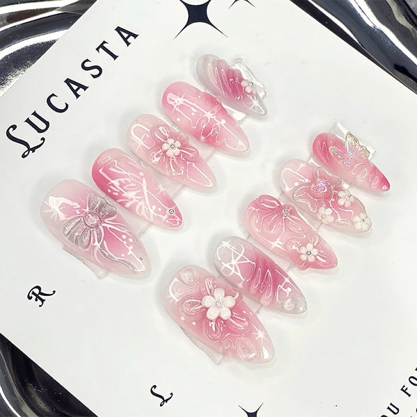 12 Sizes-24 Pcs Press On Nails Z1072