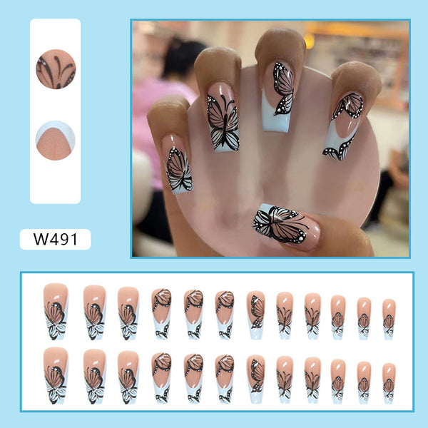 12 Sizes-24 Pcs Press On Nails W491