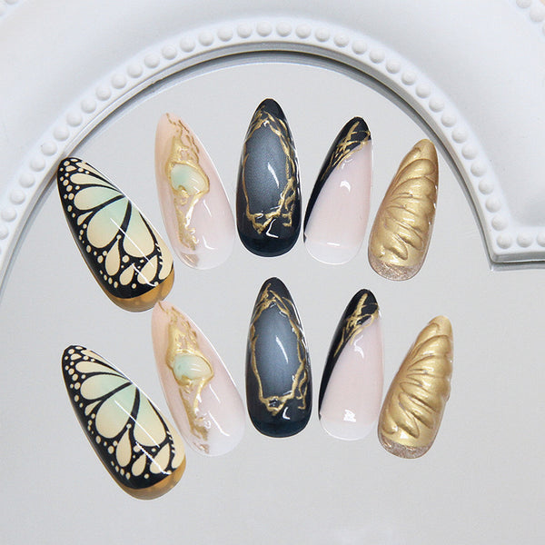 12 Sizes-24 Pcs Press On Nails W2028