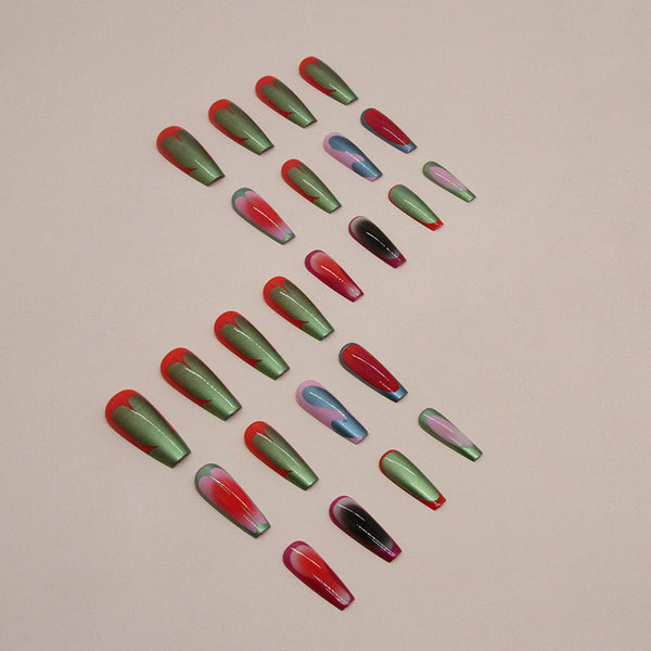 12 Sizes-24 Pcs Press On Nails W1376