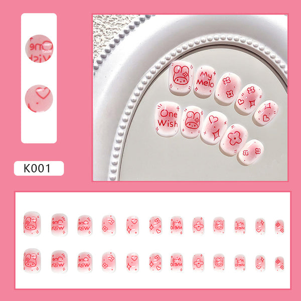 12 Sizes-24 Pcs Press On Nails K001