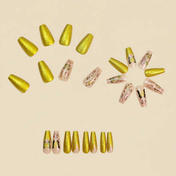 12 Sizes-24 Pcs Press On Nails Y1014