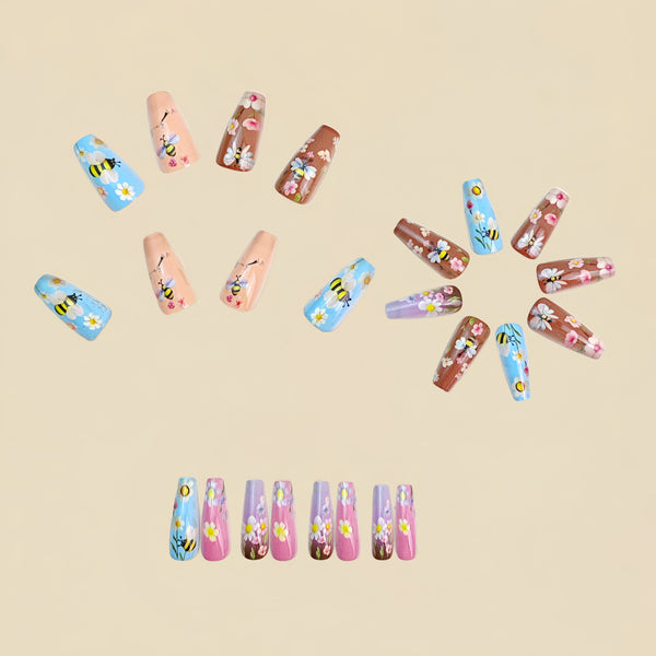 12 Sizes-24 Pcs Press On Nails Y1025