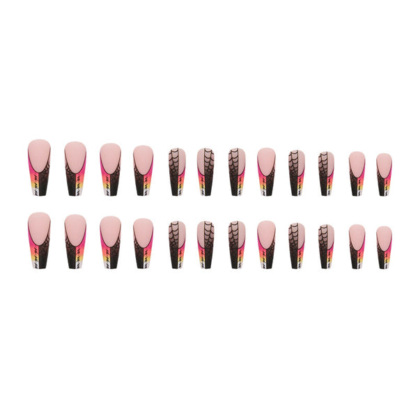 12 Sizes-24 Pcs Press On Nails W1008