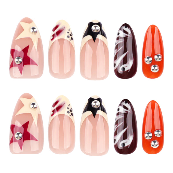 12 Sizes-24 Pcs Press On Nails JP4041
