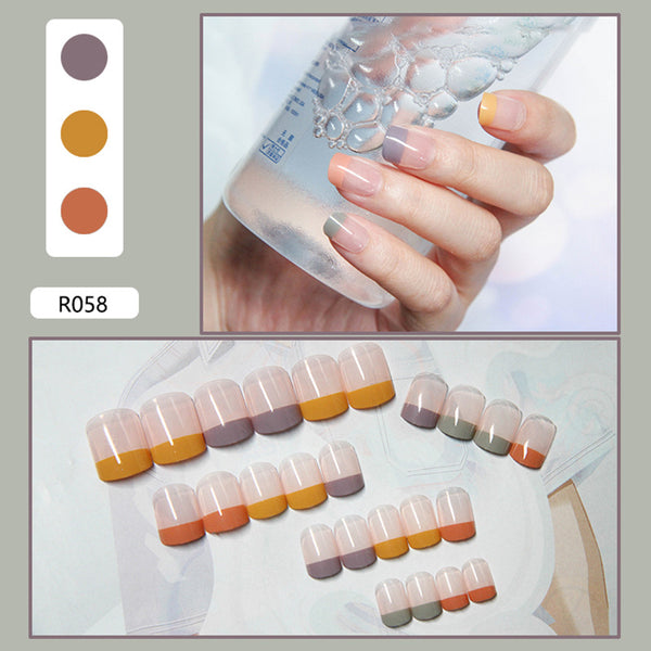 12 Sizes-24 Pcs Press On Nails R041