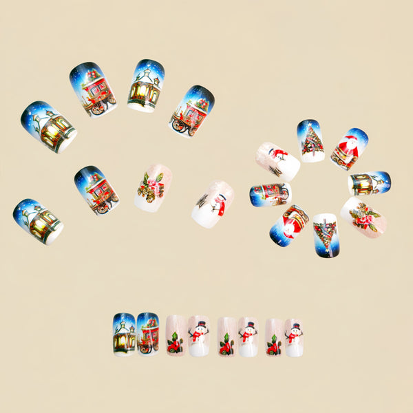 12 Sizes-24 Pcs Press On Nails Y1288