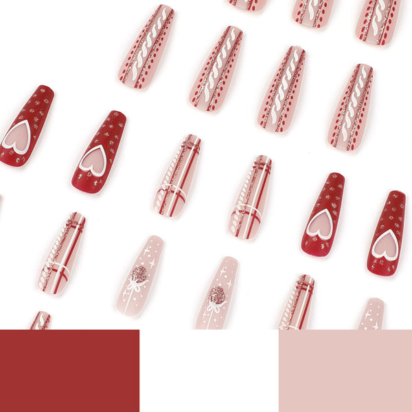 12 Sizes-24 Pcs Press On Nails JP1917