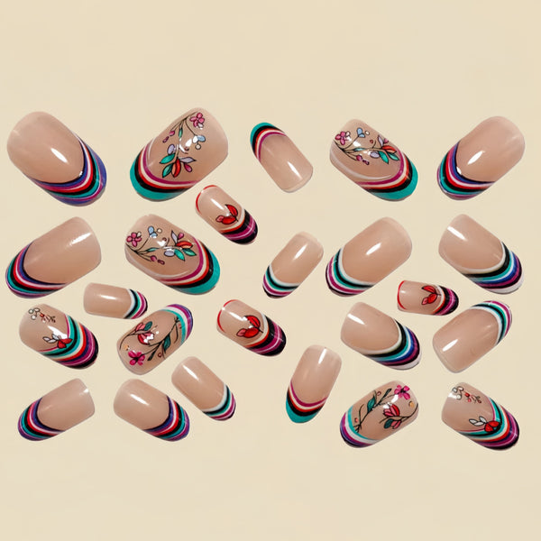 12 Sizes-24 Pcs Press On Nails Y1547