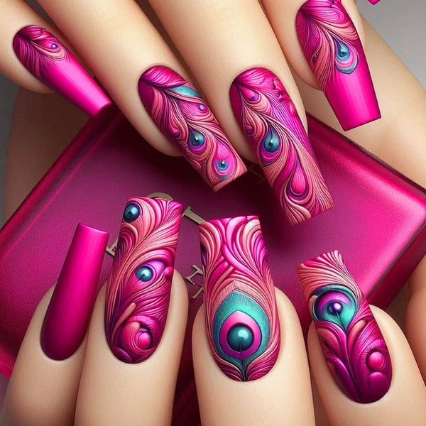 12 Sizes-24 Pcs Press On Nails BKS3140