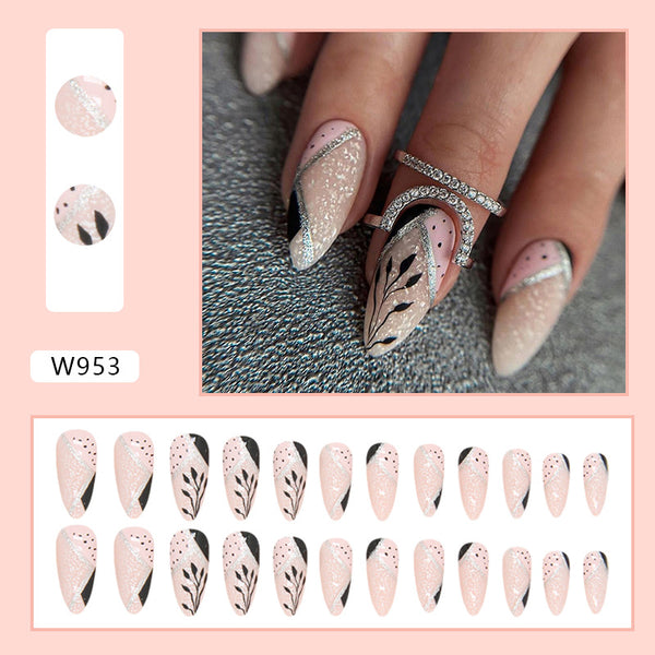 12 Sizes-24 Pcs Press On Nails W953