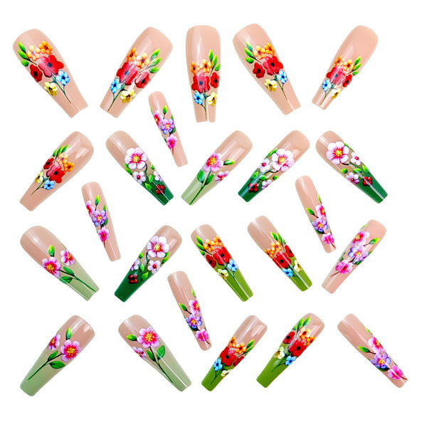 12 Sizes-24 Pcs Press On Nails Y895