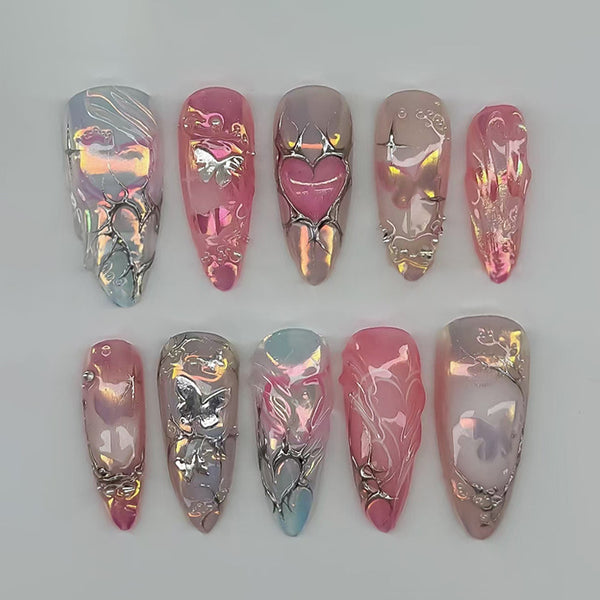 12 Sizes-24 Pcs Press On Nails W2078