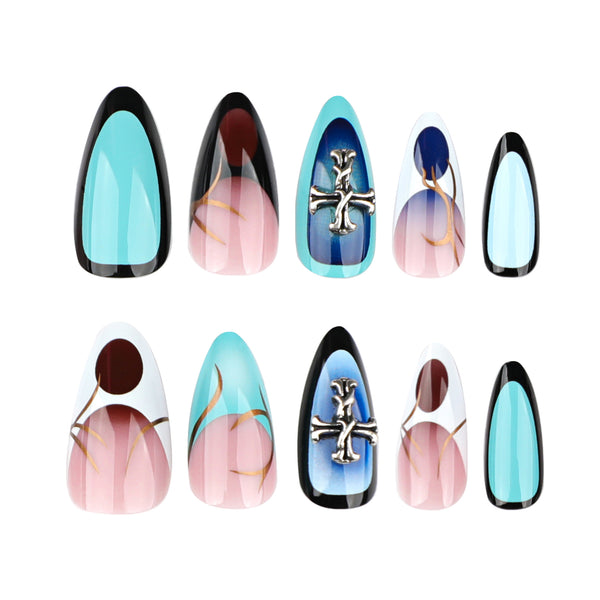 12 Sizes-24 Pcs Press On Nails JP3562