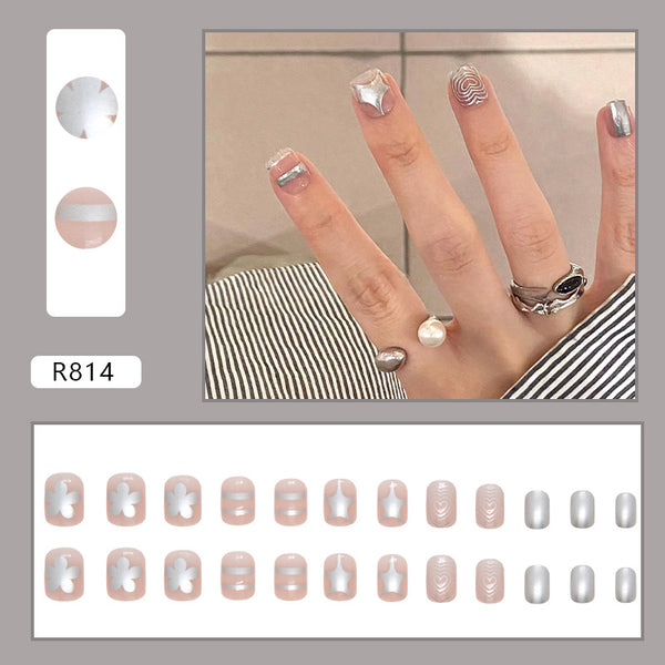 12 Sizes-24 Pcs Press On Nails R814